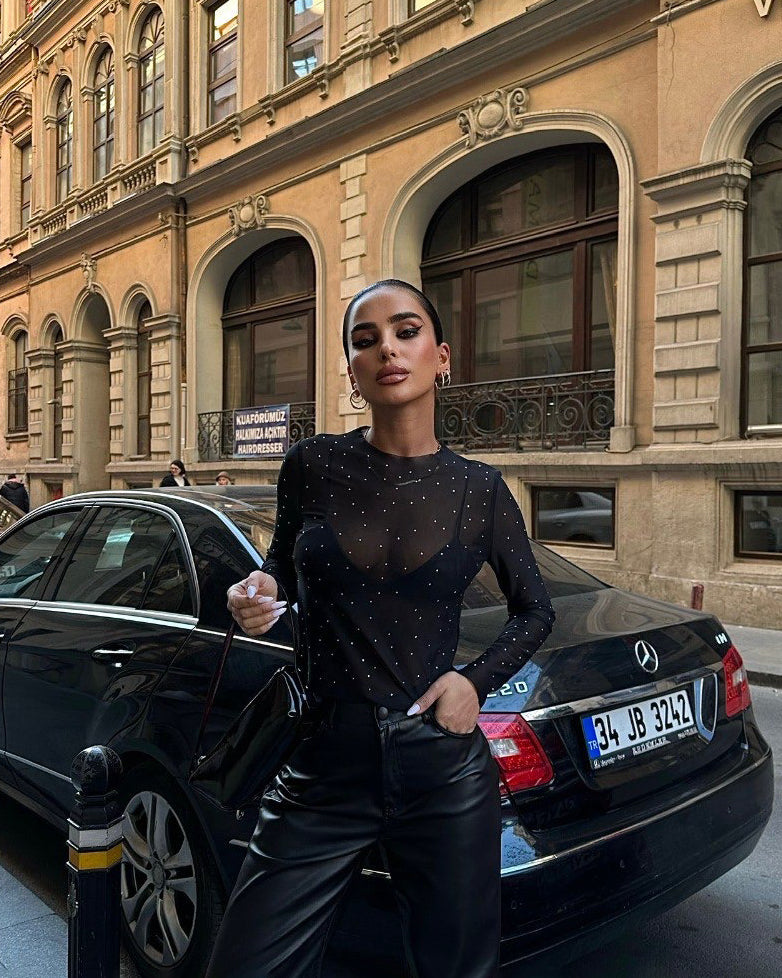 STYLE-Black-Bedazzle Crop Top